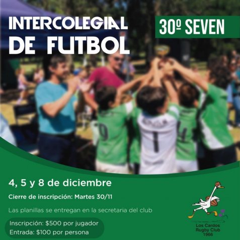 Los Cardos abrió la inscripción para el 30º Seven de fútbol Intercolegial